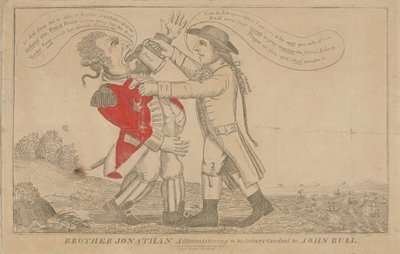 Irmão Jonathan a administrar um Salutary Cordial a John Bull de Amos Doolittle