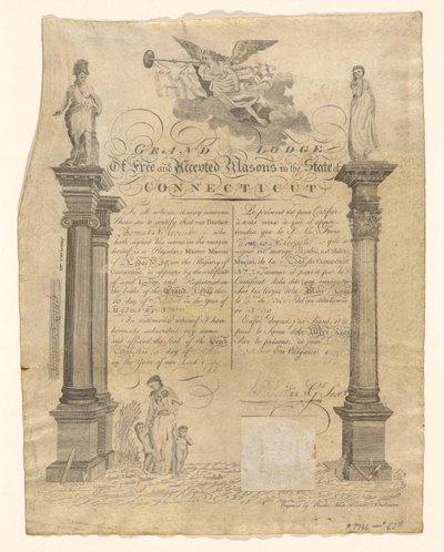 Certificado Maçônico de Amos Doolittle