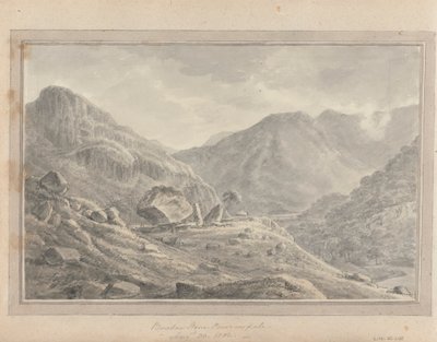 Vistas em Inglaterra, Escócia e País de Gales: Bowdar Stone Borrowdale, 30 de Agosto de 1802 de Amos Green