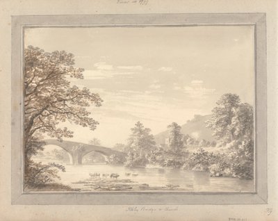Vistas em Inglaterra, Escócia e País de Gales: Ponte e Igreja de Ilkley de Amos Green