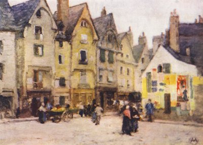 Place Plumereau, Tours (litografia a cores) de Amy B. Atkinson