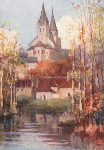 Saint Ours, Loches (litografia a cores) de Amy B. Atkinson