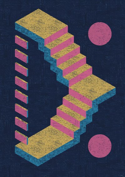 A ilusão das escadas impossíveis de Amy Louise Baker