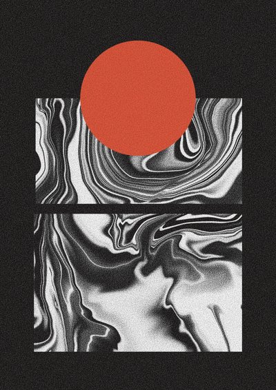 Fluxo de Mármore Sol Vermelho de Amy Louise Baker