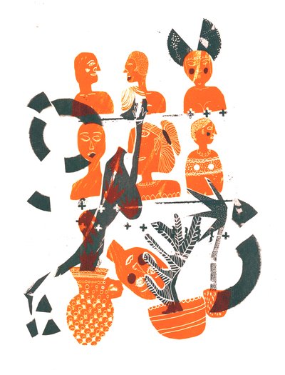 Face Off, 2015 (serigrafia) de Amy Louise Evans