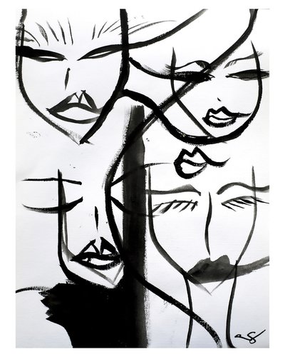 Rostos de Mulheres Abstratos de Amy Straley