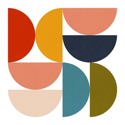 Jogo de cores geométricas do meio do século 4 de Ana Rut Bre