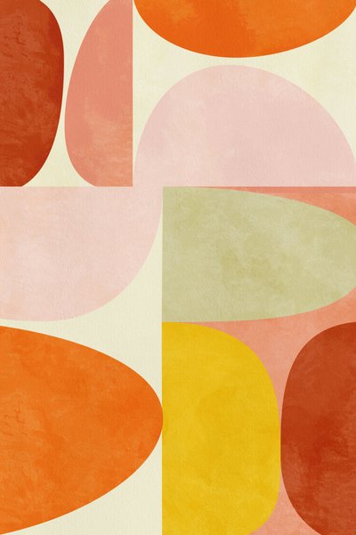 Geometria em tons pastel quentes de Ana Rut Bre
