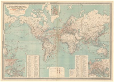 Mapa elétrico e a vapor do mundo de Anatole Châtelain
