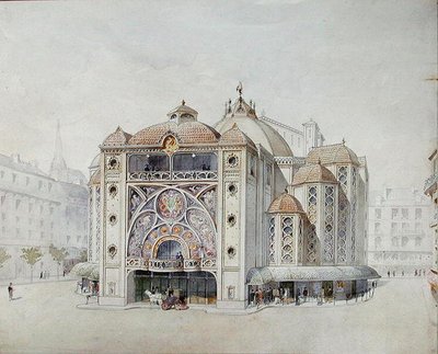 Design para um Teatro Ideal (aguarela sobre papel) de Anatole de Baudot