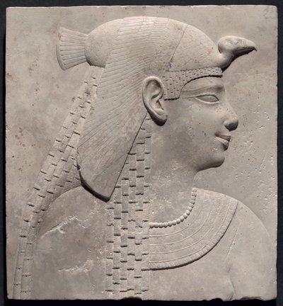 Placa com a representação de uma rainha ou de uma deusa de Ancient Egyptian