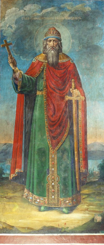 Grão-Duque Vladimir Svyatoslavich de Ancient Russian frescos