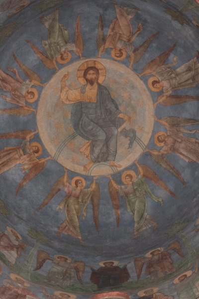 A Ascensão de Cristo, século XII de Ancient Russian frescos