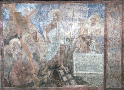 A descida ao inferno de Ancient Russian frescos