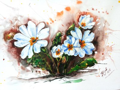 Flores em aquarela vibrantes de Anda Bieza