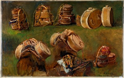 "Etude de bats pour bete de somme" (Estudo de Selas e outros Objectos) Peinture d