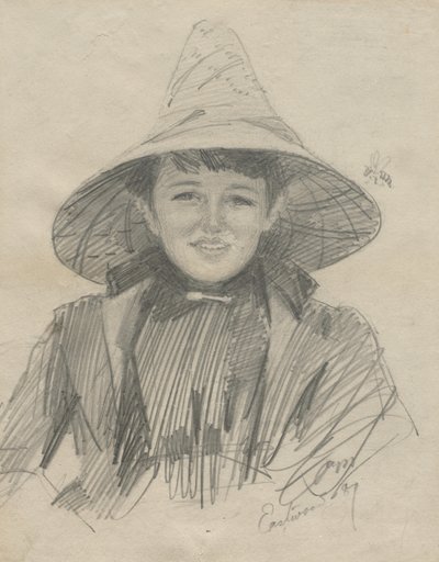 Ada Lymon Woman in a Large Hat, 1887. de Anders Leonard Zorn