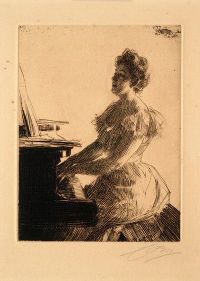 Ao piano (Senhorita Anna Burnett) de Anders Leonard Zorn