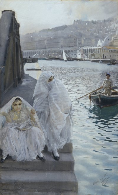 De Algiers Harbor par Zorn, Anders Leonard (1860-1920). Aguarela sobre papel, tamanho : 67x41 de Anders Leonard Zorn