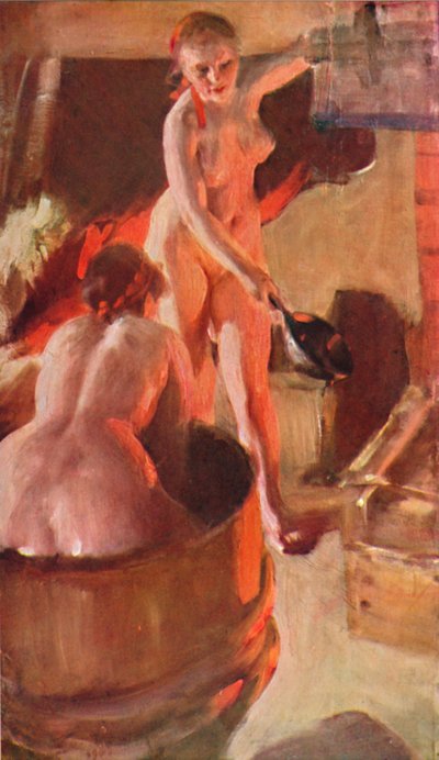 Meninas de Dalarna tomando banho, 1908, 1931 de Anders Leonard Zorn