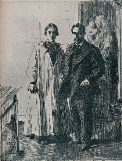 Sr. e Sra. Atherton Curtis da gravura por Anders Zorn, c1880-1906, 1906 de Anders Leonard Zorn