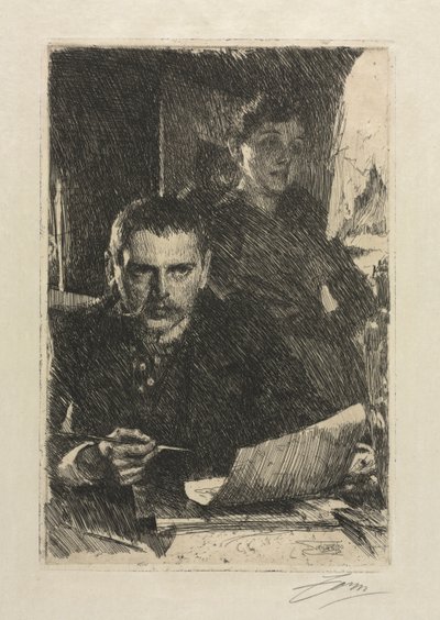 O artista e sua esposa, 1890. de Anders Leonard Zorn