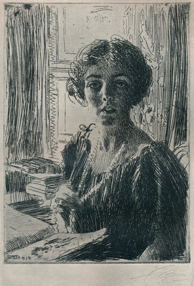 A princesa herdeira Margaret da Suécia, 1914 de Anders Leonard Zorn