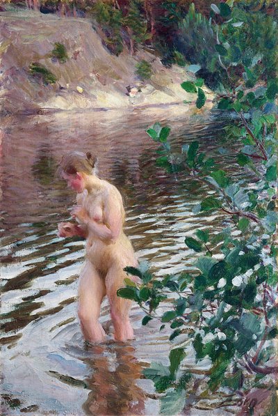 O riacho frio par Zorn, Anders Leonard (1860-1920). Óleo sobre tela, tamanho : 98x66 de Anders Leonard Zorn