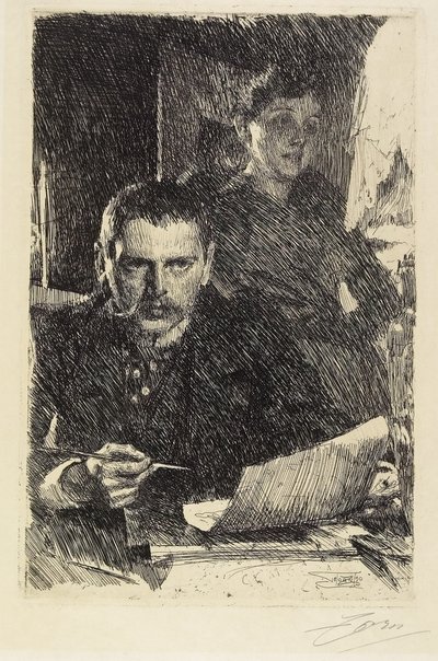 Zorn e sua esposa, 1890 de Anders Leonard Zorn