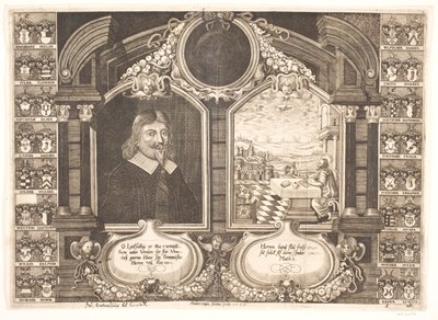 Johan Brockenhuus e cena com o evangelista Matthew. Para o sermão fúnebre de Anders Ottesen