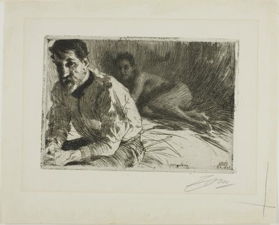 Augustus Saint-Gaudens II (Saint-Gaudens e seu modelo) de Anders Leonard Zorn