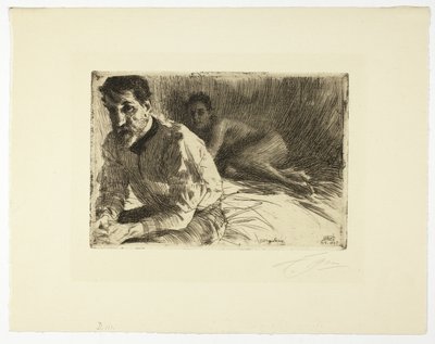 Augustus Saint Gaudens II (Saint Gaudens e seu modelo) de Anders Leonard Zorn