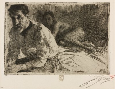 Augustus Saint Gaudens II (Saint Gaudens e seu modelo) de Anders Leonard Zorn