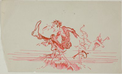 Homem atacado por vários peixes de Anders Zorn