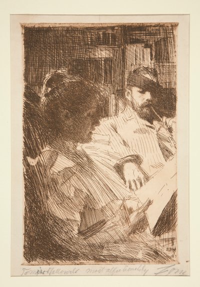 Reading (Sr. e Sra. Charles Deering) de Anders Leonard Zorn