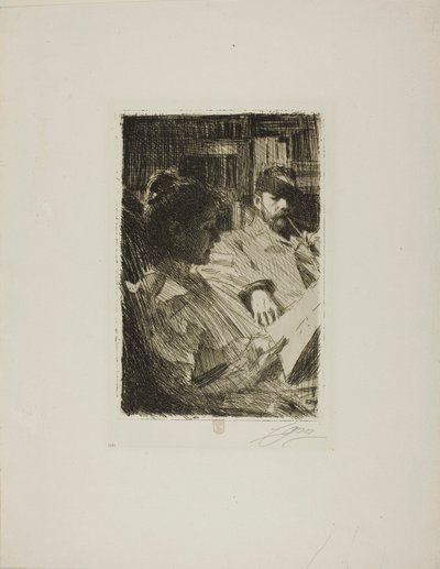 Reading (Sr. e Sra. Ch. Deering) de Anders Zorn