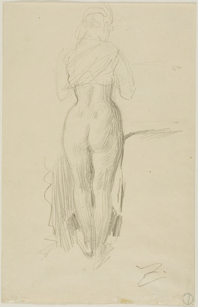 Figura feminina de pé vista por trás de Anders Zorn
