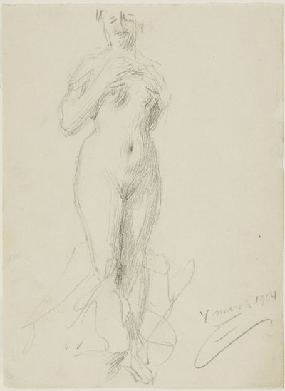 Nu feminino em pé de Anders Leonard Zorn
