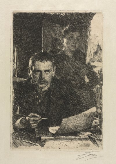 O artista e sua esposa de Anders Leonard Zorn