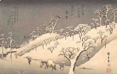 Asukayama na neve da noite, ca. 1838., c. 1838. de Ando Hiroshige