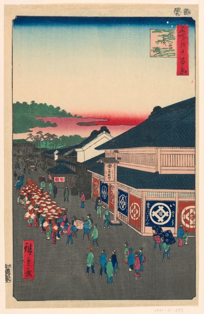 Avenida Hirokoji (Shitaya Hirokoji) nº 13 da série Cem vistas famosas de Edo de Ando Hiroshige
