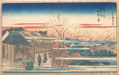 Cerejas da manhã em Yoshiwara. de Ando Hiroshige