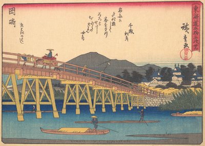 Okazaki, da série The Fifty-three Stations of the Tokaido Road, início..., início do século XX. de Ando Hiroshige