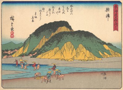 Okitsu, da série The Fifty-three Stations of the Tokaido Road, início do século XX. de Ando Hiroshige