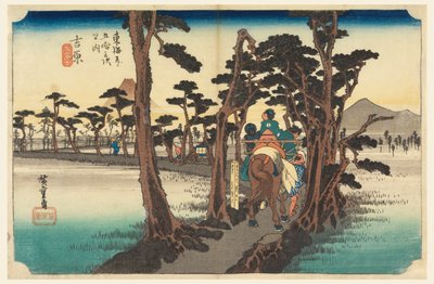 Yoshiwara, Fuji, Rare r Vie w, Membro Tefi ftty-Thre S Tachi sound s f Te Urban Grau inferior d (Grau Urbano Main Mountain Joint) de Ando Hiroshige
