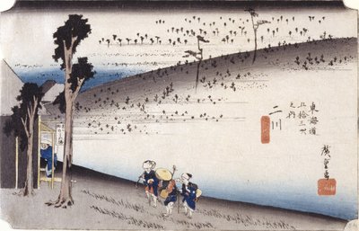 Futakawa (impressão em bloco de madeira a cores) de Ando or Utagawa Hiroshige