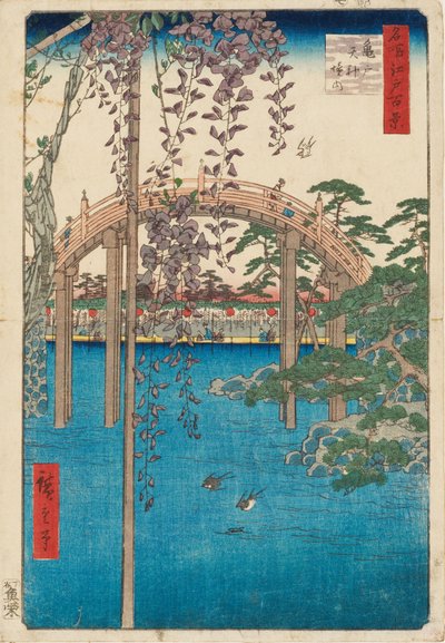 Dentro do Santuário de Kameido Tenjin de Ando or Utagawa Hiroshige