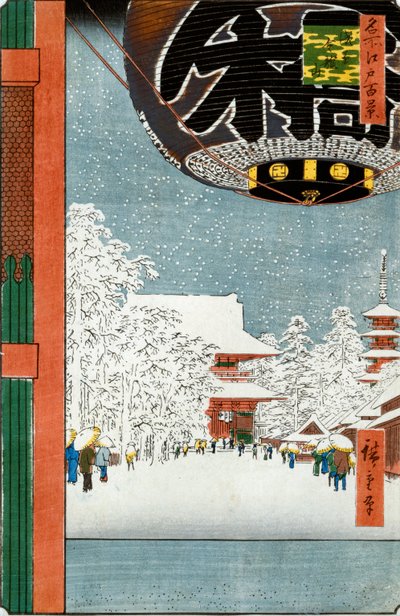 Templo Kinryuzan em Asakusa, da série "Cem vistas de lugares famosos em Edo" de Ando or Utagawa Hiroshige