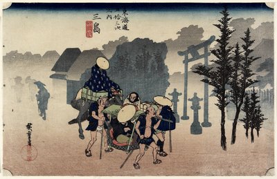 Névoa da Manhã, Mishima, c. 1833 de Ando or Utagawa Hiroshige