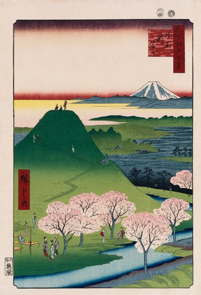 Novo Fuji, Meguro ", da série" Cem vistas de lugares famosos em Edo " de Ando or Utagawa Hiroshige